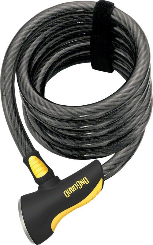 OnGuard Doberman Cable Lock with Key: 6' x 12m, Gray/Black/Yellow