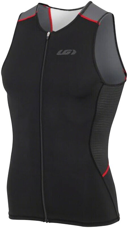 Garneau Tri Comp Multi-Sport Top - Black/Gray/Red, Sleeveless, Men's, Small