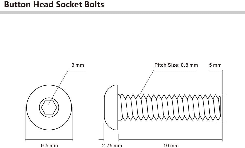 Omega M5x10mm Bolts  4-pcs Black
