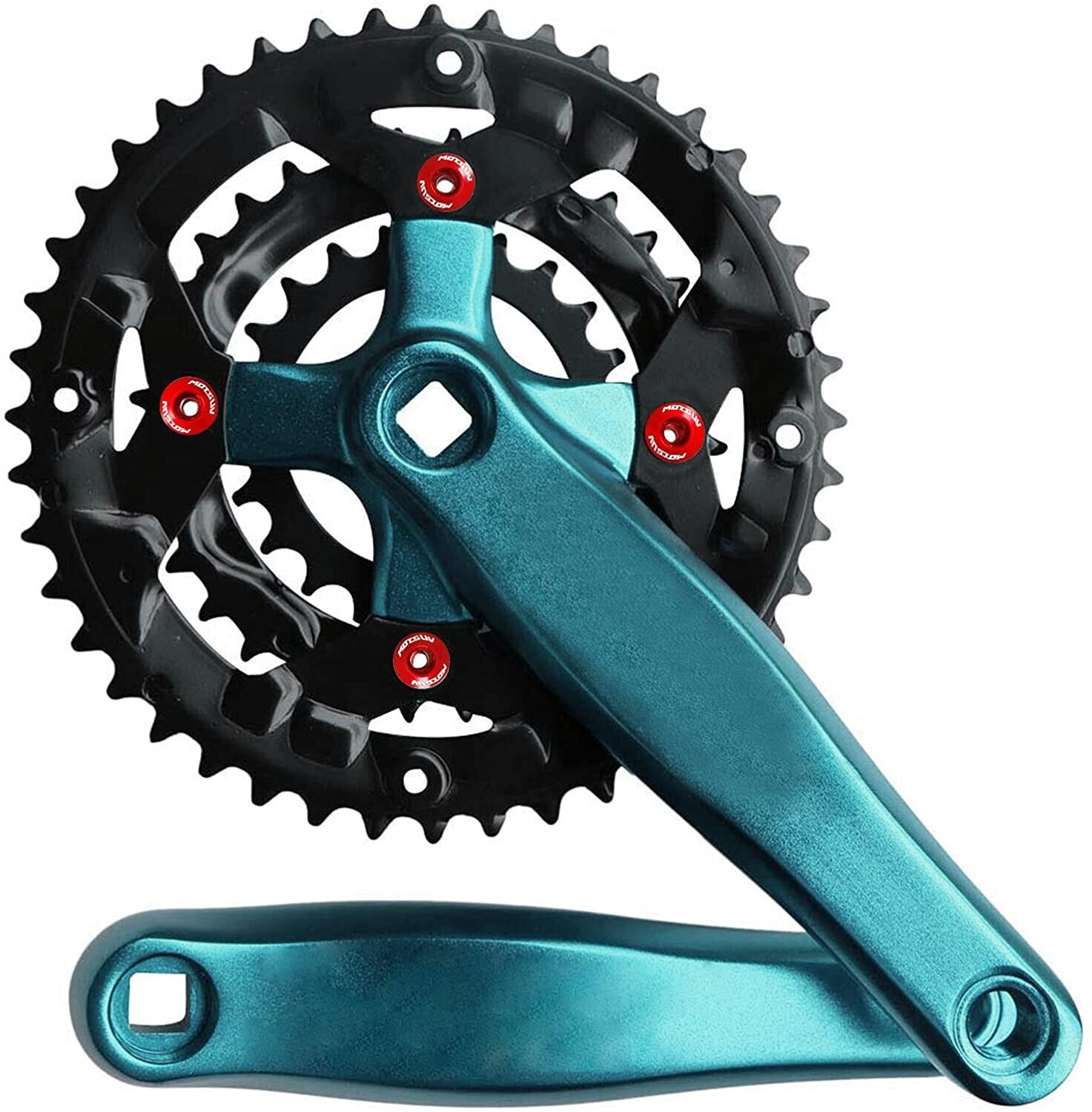 Omega 5Packs M8 Single Chainring Bolts in Aluminum Red