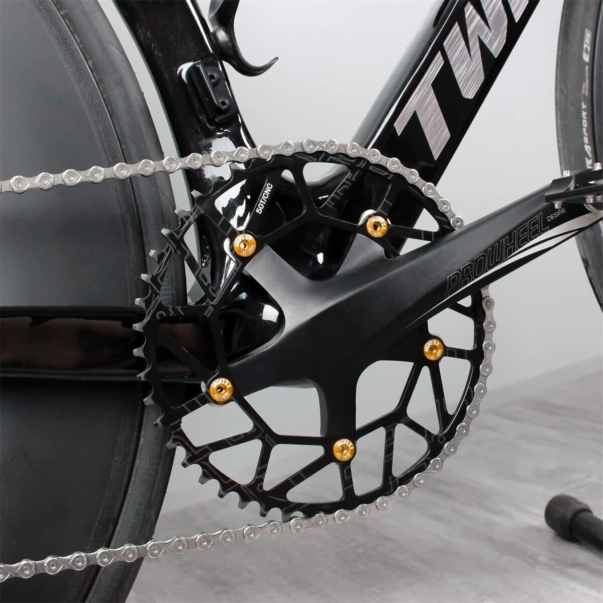 Omega 5Packs M8 Single Chainring Bolts in Aluminum Gold