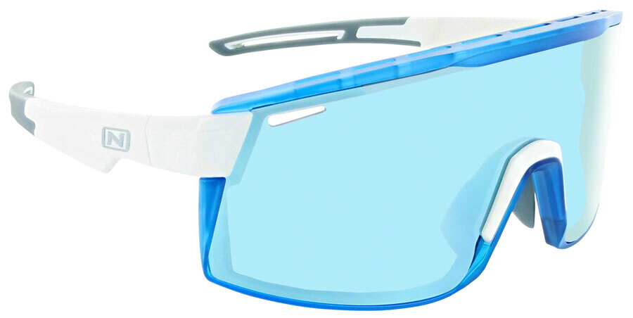 Optic Nerve Sunglasses Shiny White With Crystal Blue
