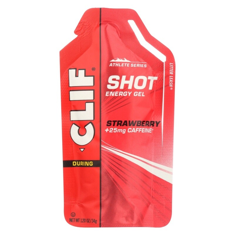 Clif Shot Gel Strawberry with Caffeine 24Pack MCLIF03