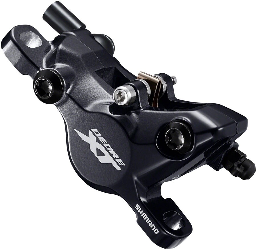 Shimano XT BR-M8100 2-Piston Post-Mount Disc Brake Caliper, Metal Pads with Fins, Black
