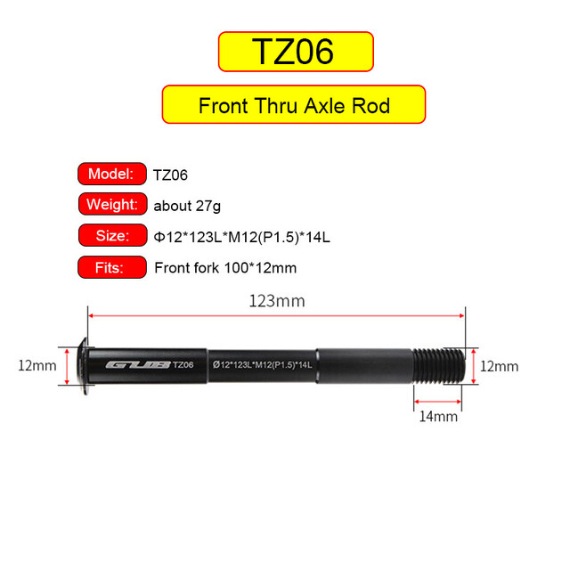 GUB TZ06 MTB Bike Thru Axle Rod Front Rear