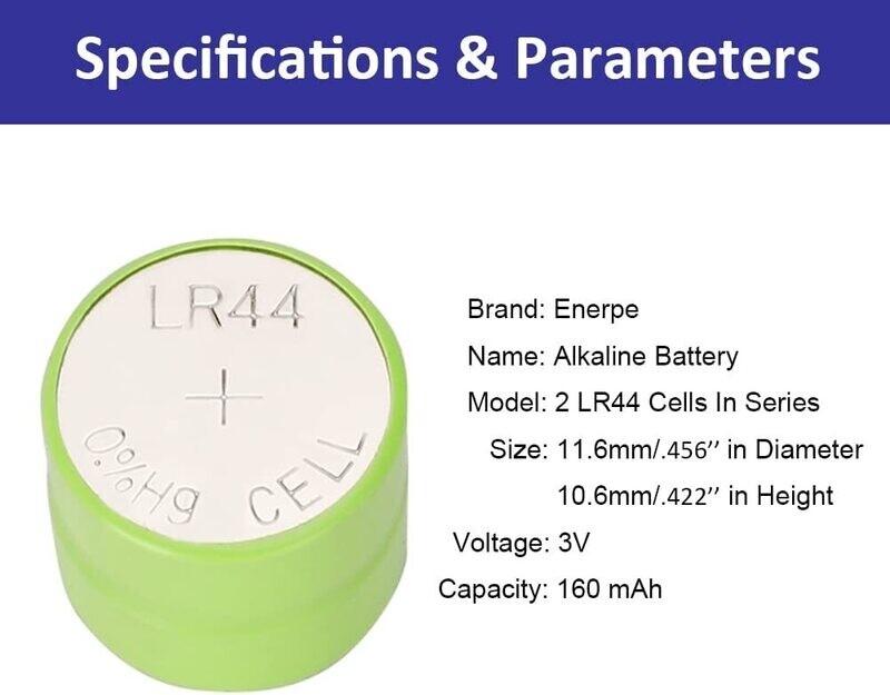2LR44 Replaces CR1/3N 1/3N DL1/3N 3V Batteries for (Gramin Road Power Meter Pedals) 2-pcs