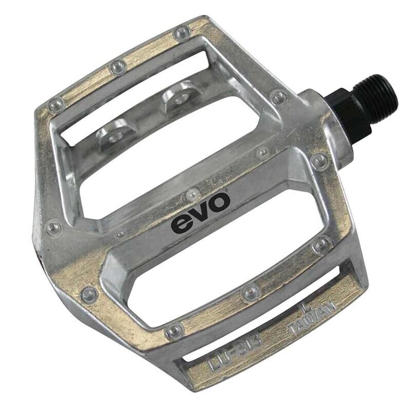 EVO, Freefall, Platform pedals, 9/16'', Moulded pins, Silver
