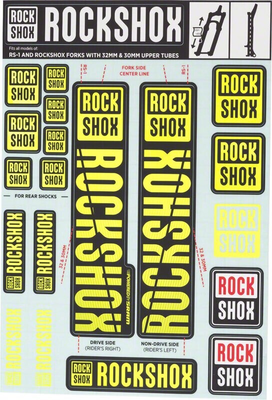 RockShox, 30/32mm Decal Kit, Yellow , Kit