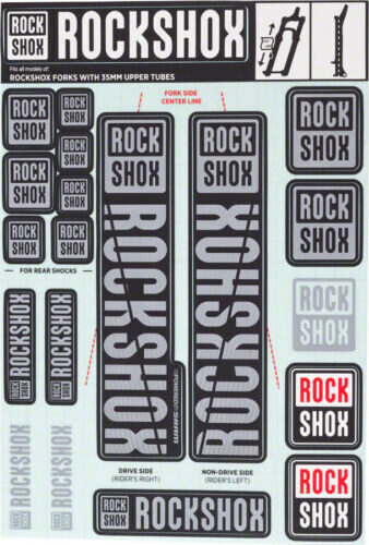 RockShox Decal Kit 35mm Gray