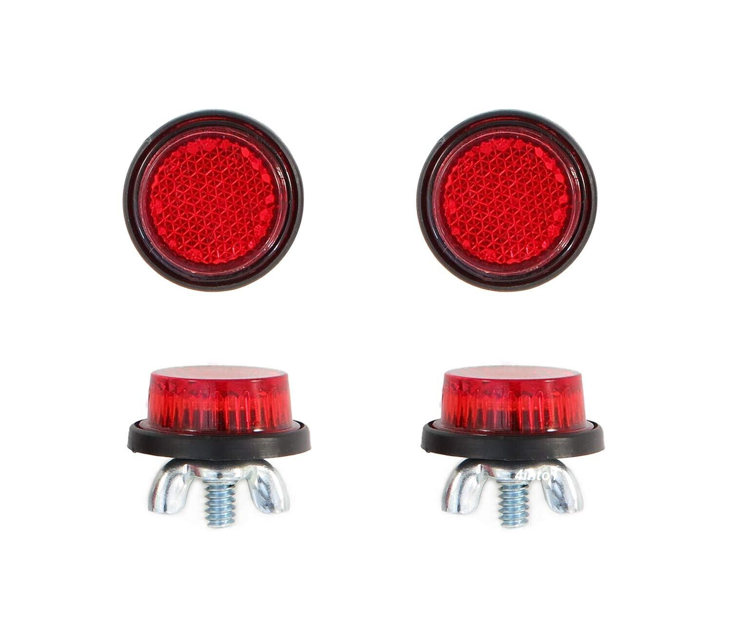 Omega 1'' Red Reflective Bicycle and Motorcycle 2pcs/pkg