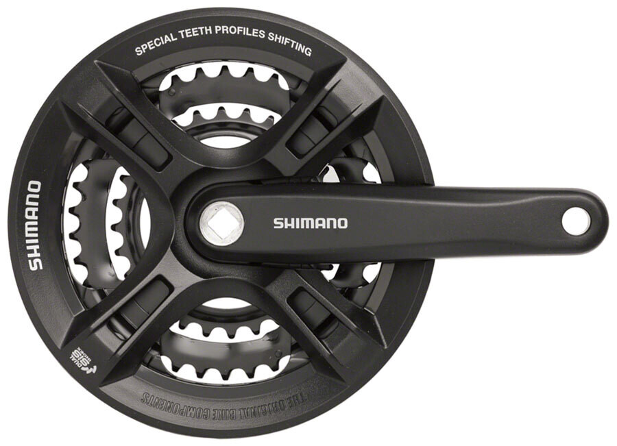 Shimano Altus M311 7/8-Speed 175mm 22/32/42t Square Crankset with Chainguard, Black