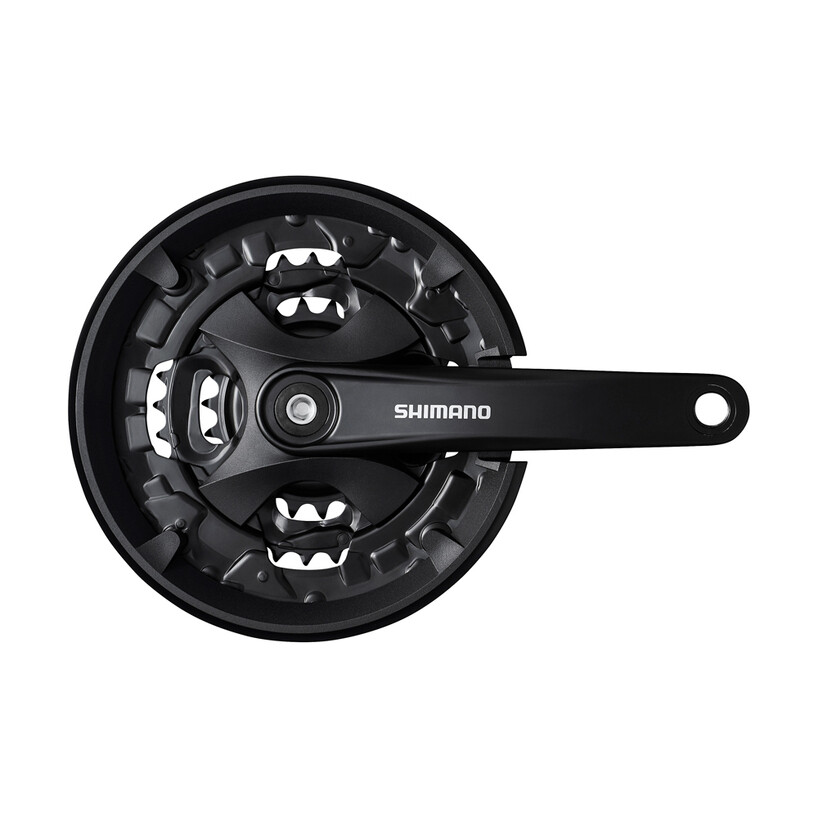 SHIMANO FRONT CHAINWHEEL, FC-MT101, FOR REAR 9-SPEED, 175MM, 40-30-22T W/O CG, W/CRANK FIXING BOLT, CHAIN CASE NOT COMPATIBLE, FOR CHAIN LINE 50MM, BLACK