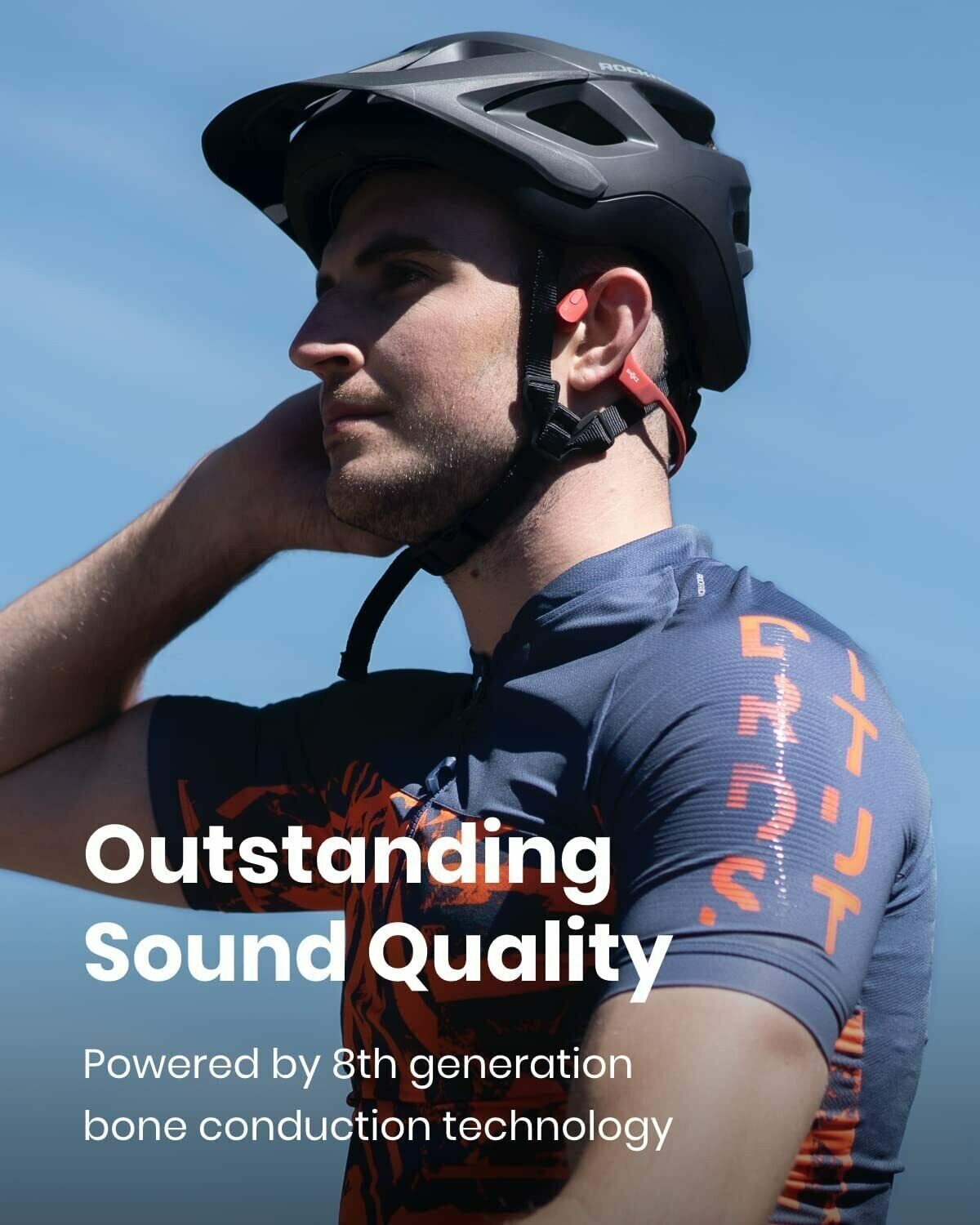 Shokz OpenRun Red Bone Conduction Bluetooth Headphones Wireless Open AfterShokz