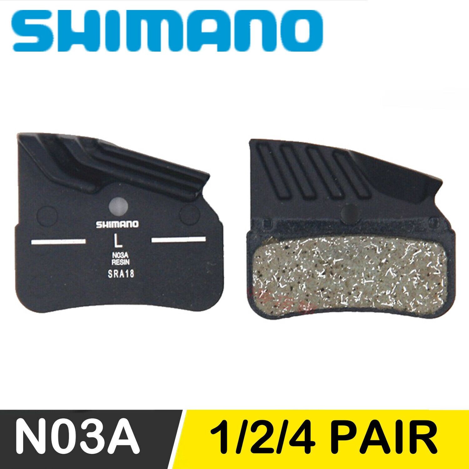 Shimano N03A Resin Disc Brake Pads With Fin - For BR-M9120