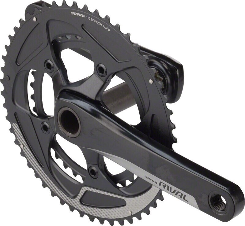 SRAM Rival 22 Crankset - 172.5mm, 11-Speed, 52/36t, 110 BCD, GXP Spindle Interface, Black