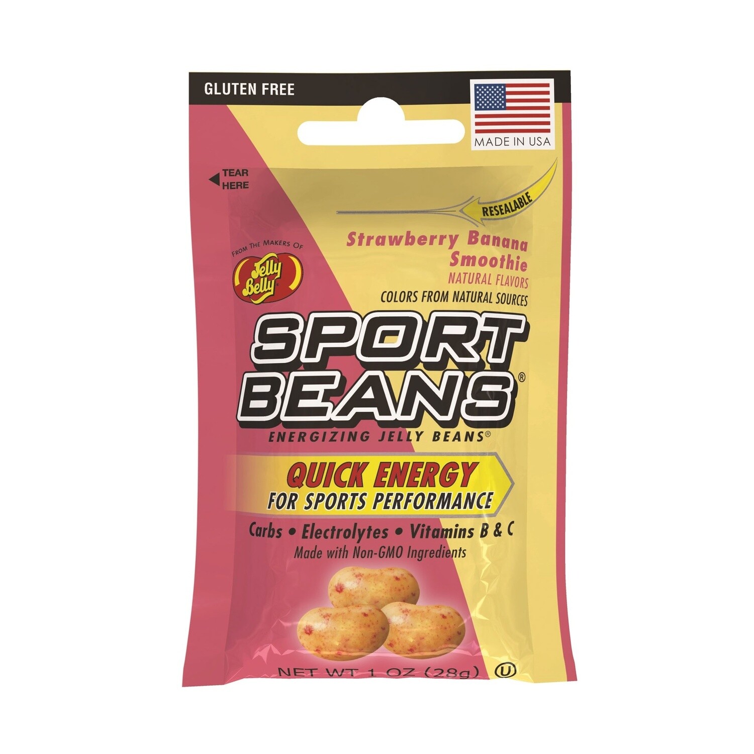 Sport Beans (Jelly Belly) Sport Beans, Strawberry Banana Smoothie - 1oz