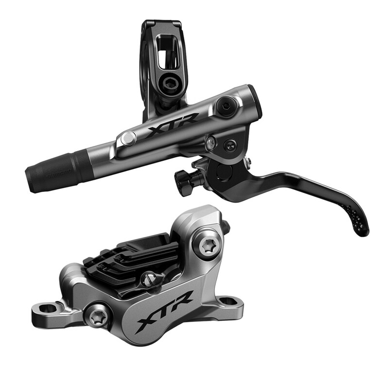 Shimano XTR BL- M9120/BR-M9120 Disc Brake and Lever - Front, Hydraulic, Post Mount, Finned Metal Pads, Gray