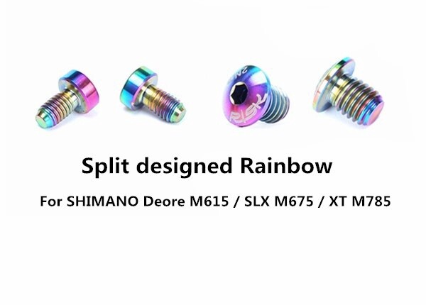 Omega Rainbow 4PCS Ti Bike Hydraulic Brake Cylinder Bolts for SHIMANO XTR XT SLX