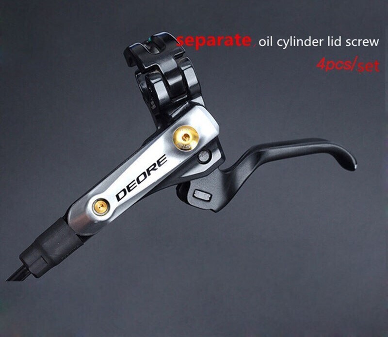Omega Silver 4PCS Ti Bike Hydraulic Brake Cylinder Bolts for SHIMANO XTR XT SLX