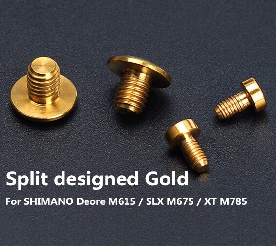 Omega Gold 4PCS Ti Bike Hydraulic Brake Cylinder Bolts for SHIMANO XTR XT SLX