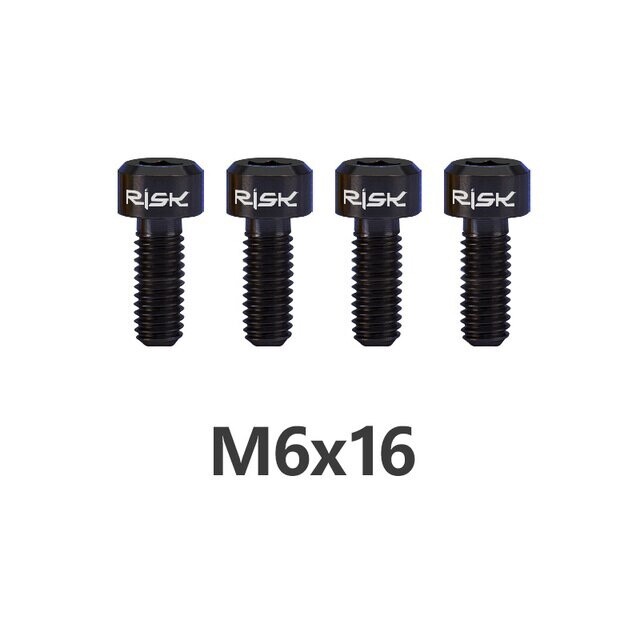 Omega 4pcs M6x16mm Titanium Black Disc Mountain Bike Caliper Bolt