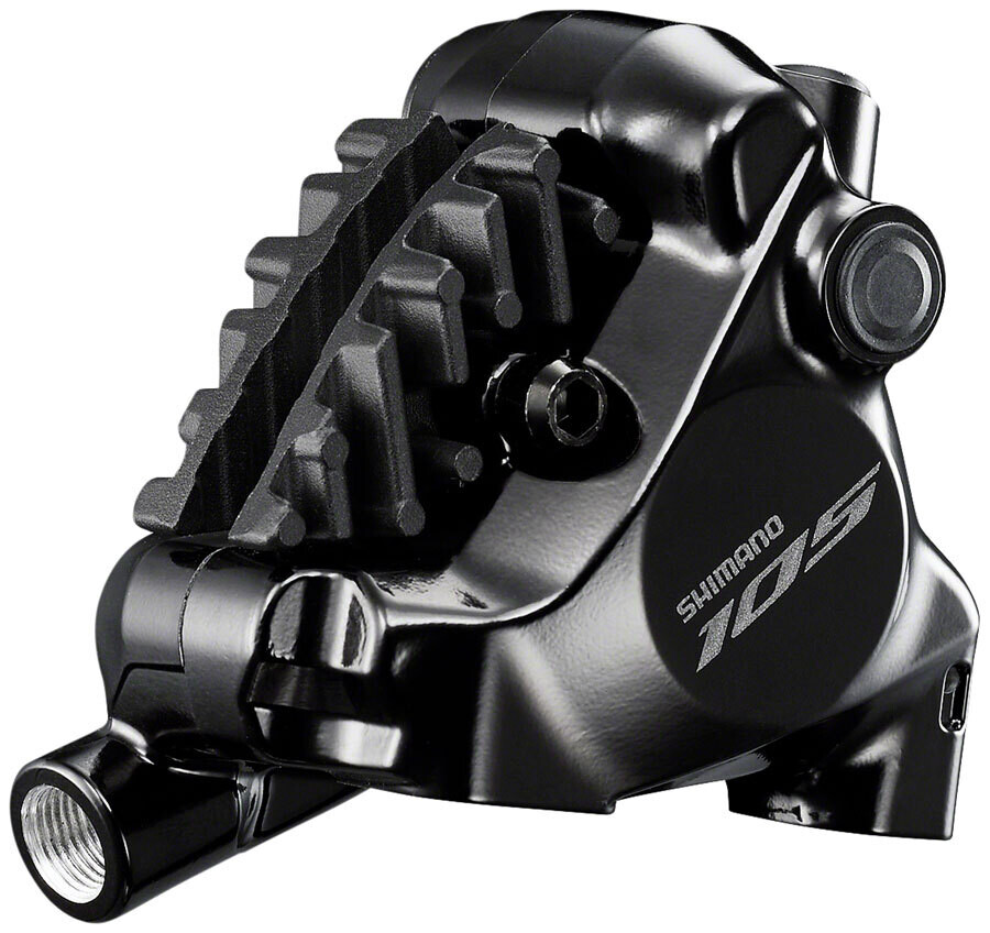 Shimano 105 BR-R7170 Road Hydraulic Disc Brake Caliper - Front Flat Mount, L03A Resin Pads with Fins