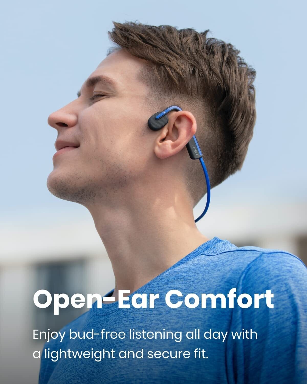 Shokz Openmove Bone Conduction Headphones Earphones - Alpine Black / Blue
