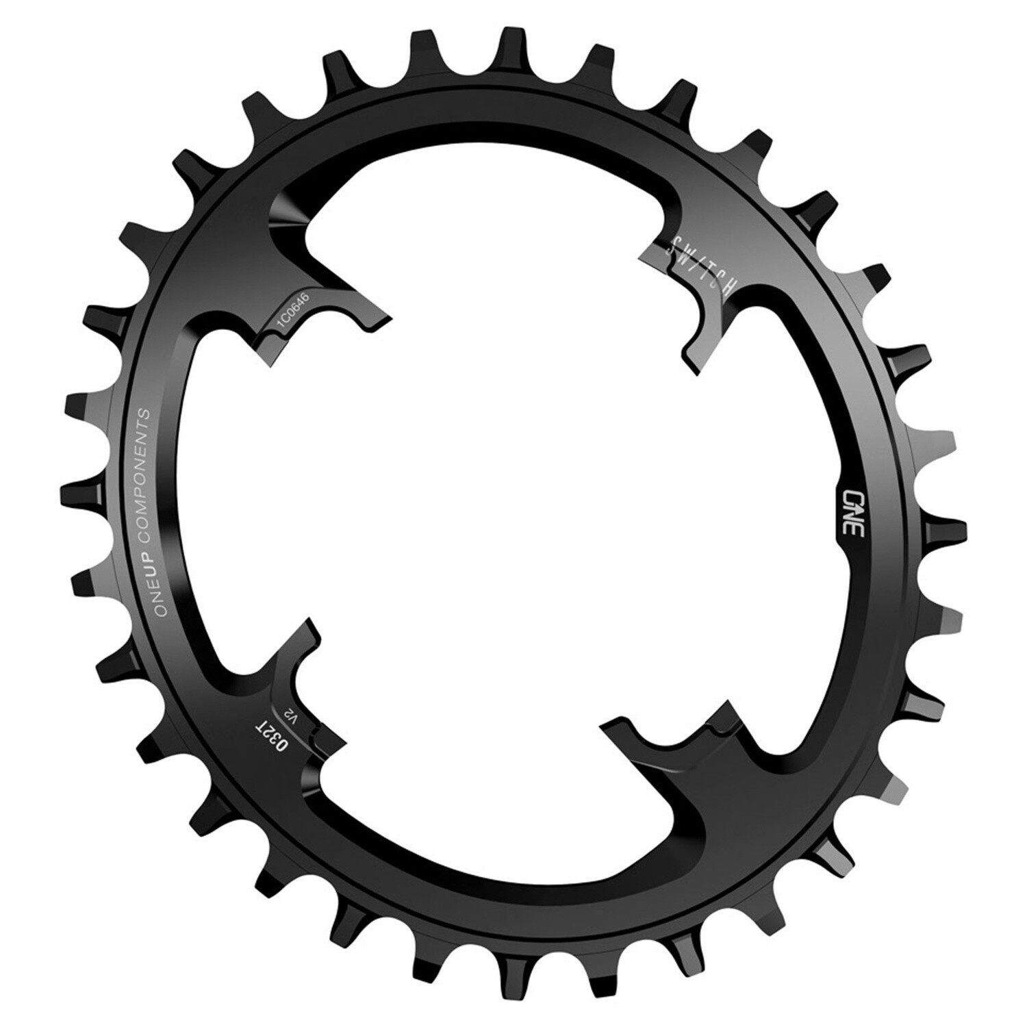 OneUp Components Switch Oval V2 12sp Chainring, 34t - Black