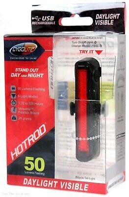 Cygolite Hotrod 50-Lumen 6-Mode USB Rechargeable LED Bicycle Rear Tail Light