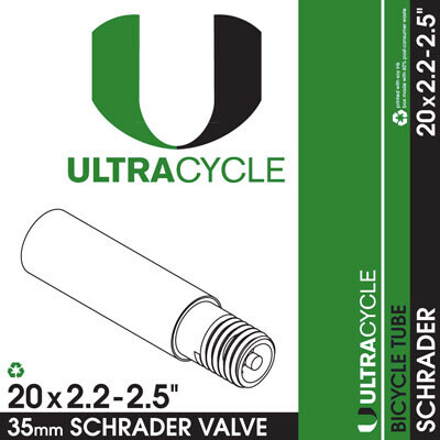 ULTRACYCLE SCHRADER VALVE TUBES,  20'' x 2.2-2.5'',  35 mm
