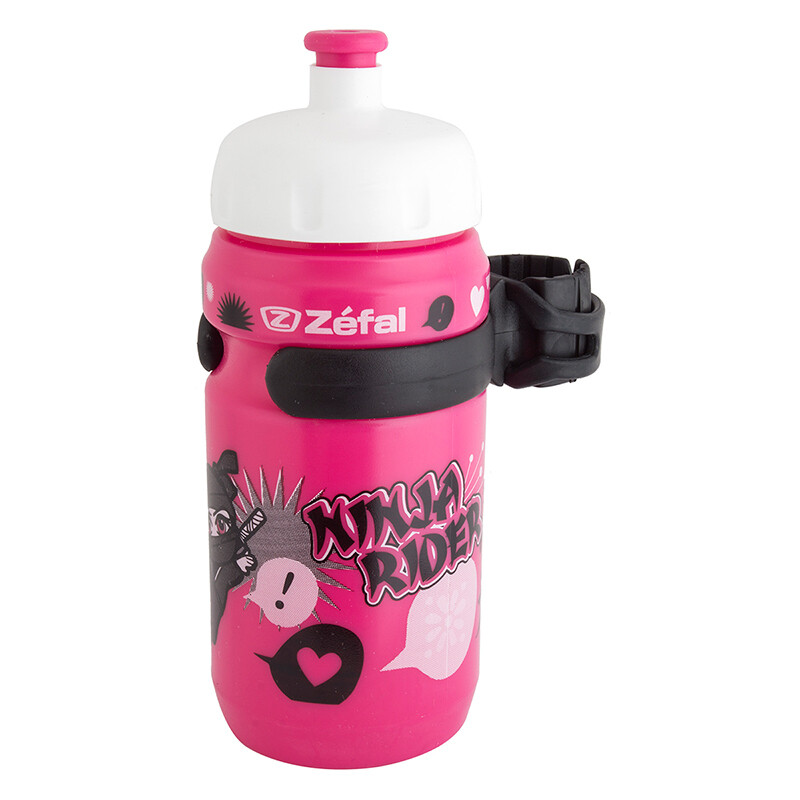 Zefal Little Z Girl&#39;s Water Bottle and Clip, 12oz, 162G Red