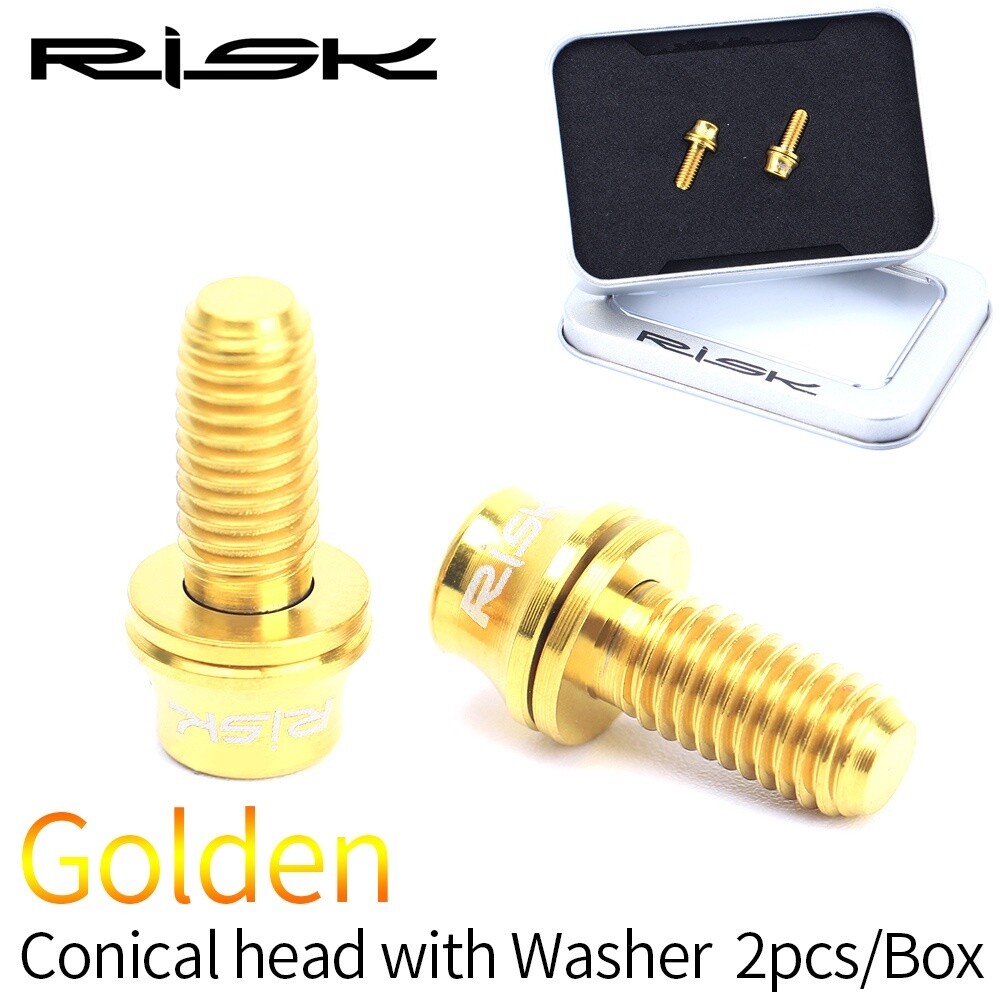 Gold  M5x12 Conical Head Water Bottle Cage Fixing Bolts