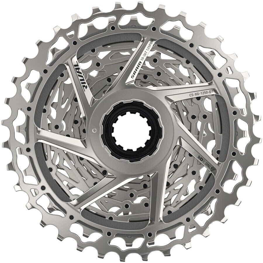 SRAM Rival AXS XG-1250 Cassette - 12-Speed, 10-36t, Silver, For XDR Driver Body