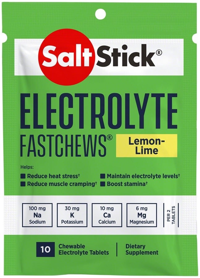 Saltstick Fastchews Chewable Electrolyte tablets POP: 1 Packet of 10 tablets, Lemon-Lime-----