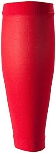 Cross Bones Sports Shin Guard Sleeves for Soccer 1-Pair Pack Red