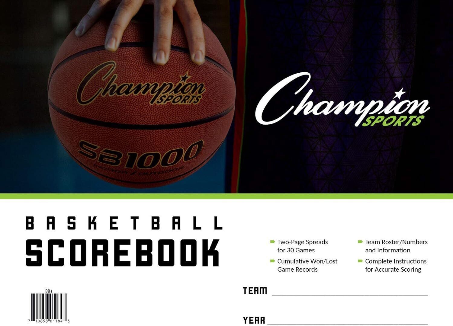 Champion Sports unisex BB1 coach and referee scorebooks, White, 30 GAMES US