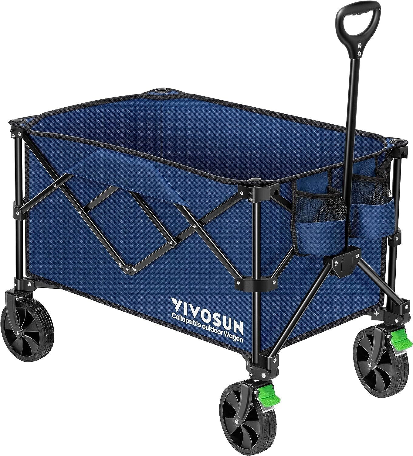 Heavy Duty Folding Collapsible Wagon Utility Outdoor Cart Blue