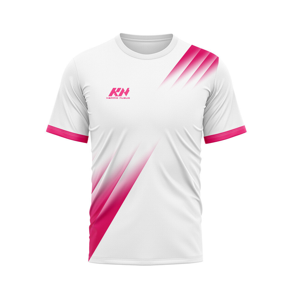 KN White Pink Sport Soccer T-shirt XXS-XL