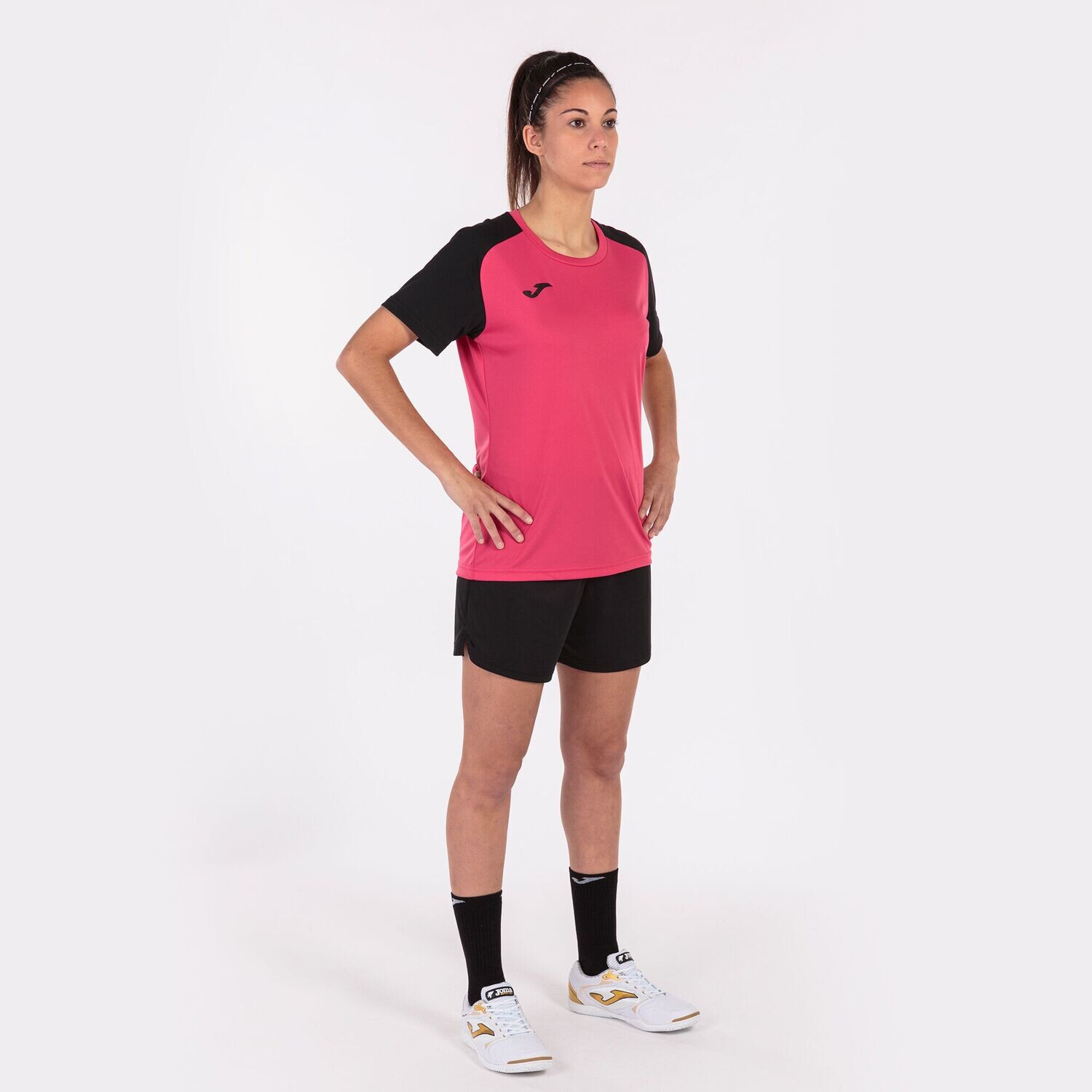 JOMA SHIRT SHORT SLEEVE WOMAN ACADEMY IV FUCHSIA BLACK