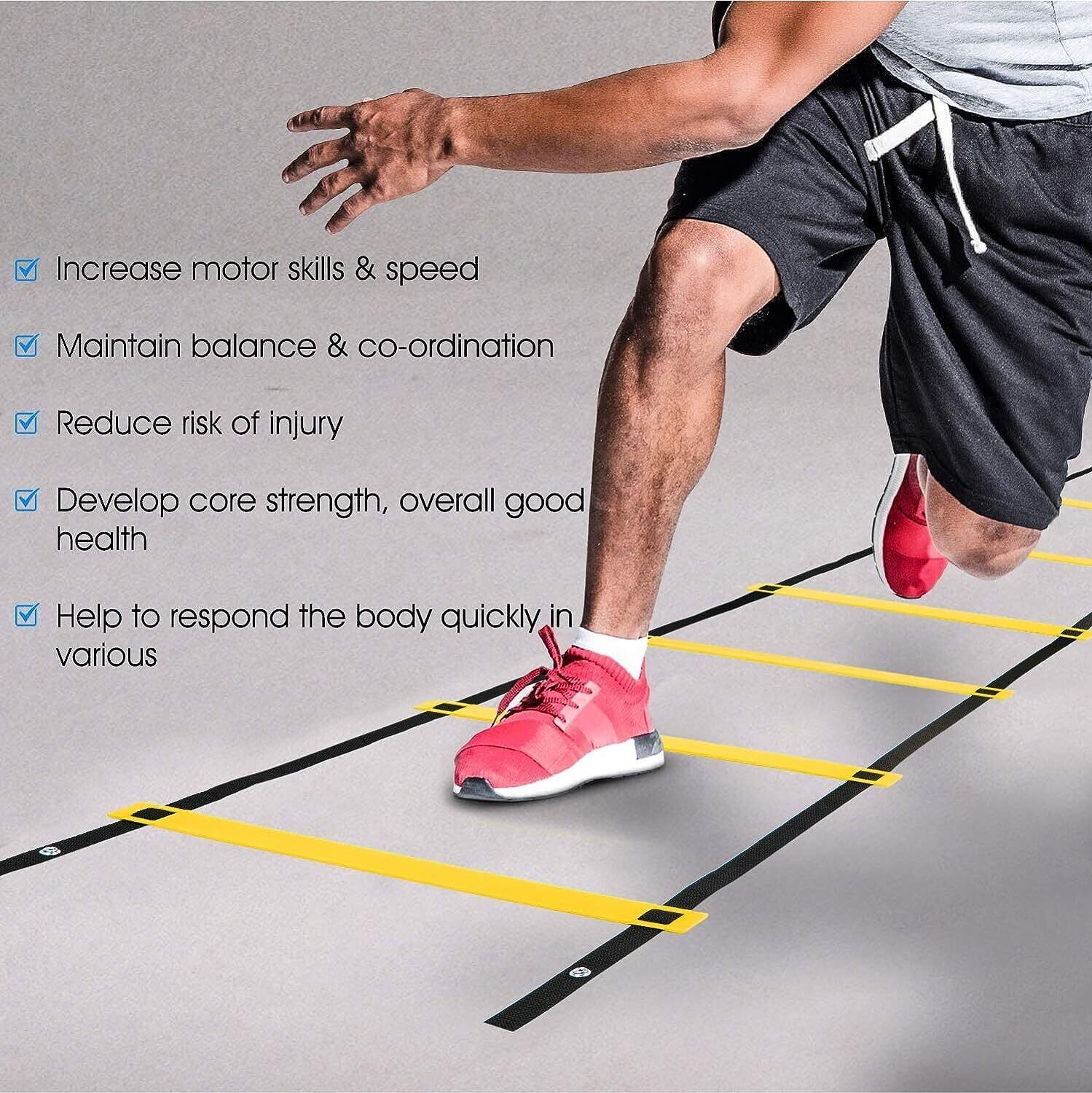 Omega Pro Agility Ladder 20ft-12 step 2-Package Set