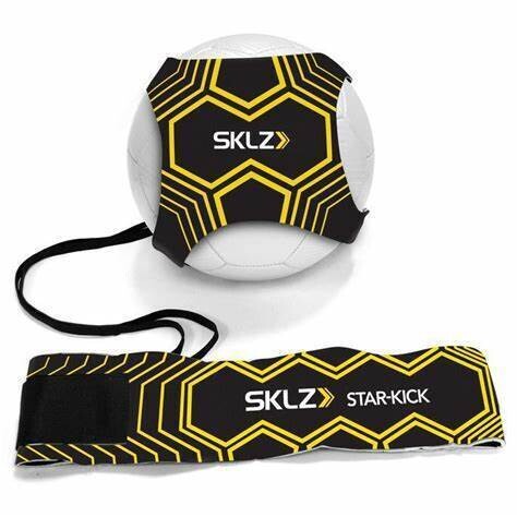 SKLZ Star-Kick Hands-Free Adjustable Solo Soccer Trainer - Fits Ball Sizes 3, 4, and 5 Black/Yellow
