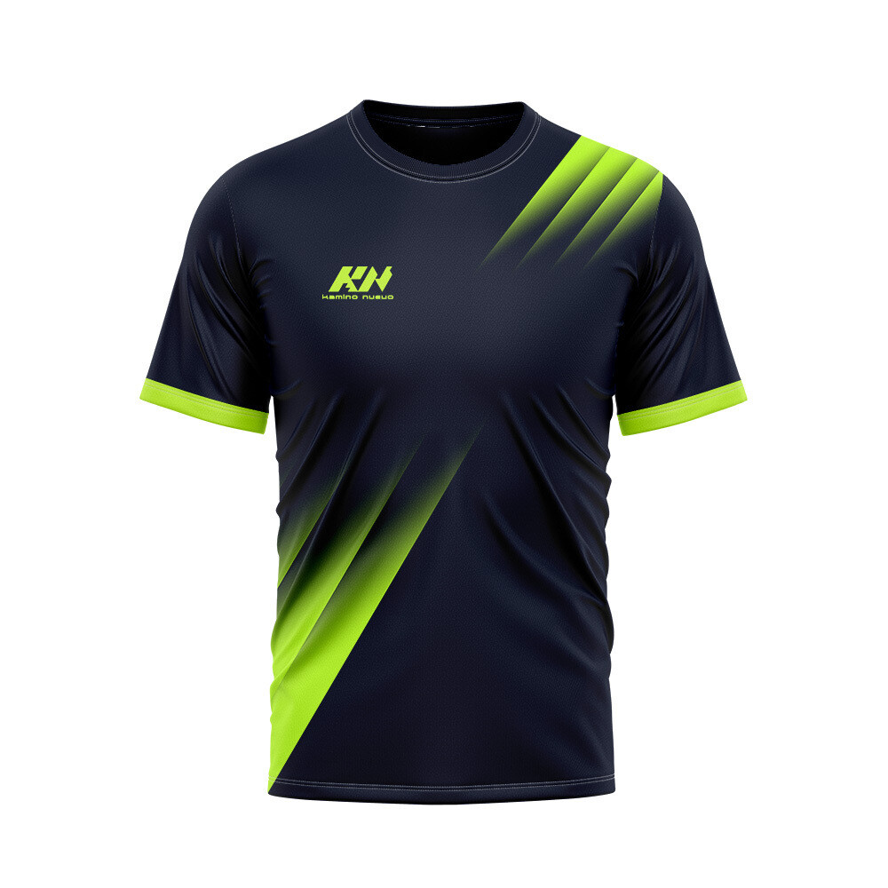 KN Black Green Sport Soccer T-shirt XXS-XL