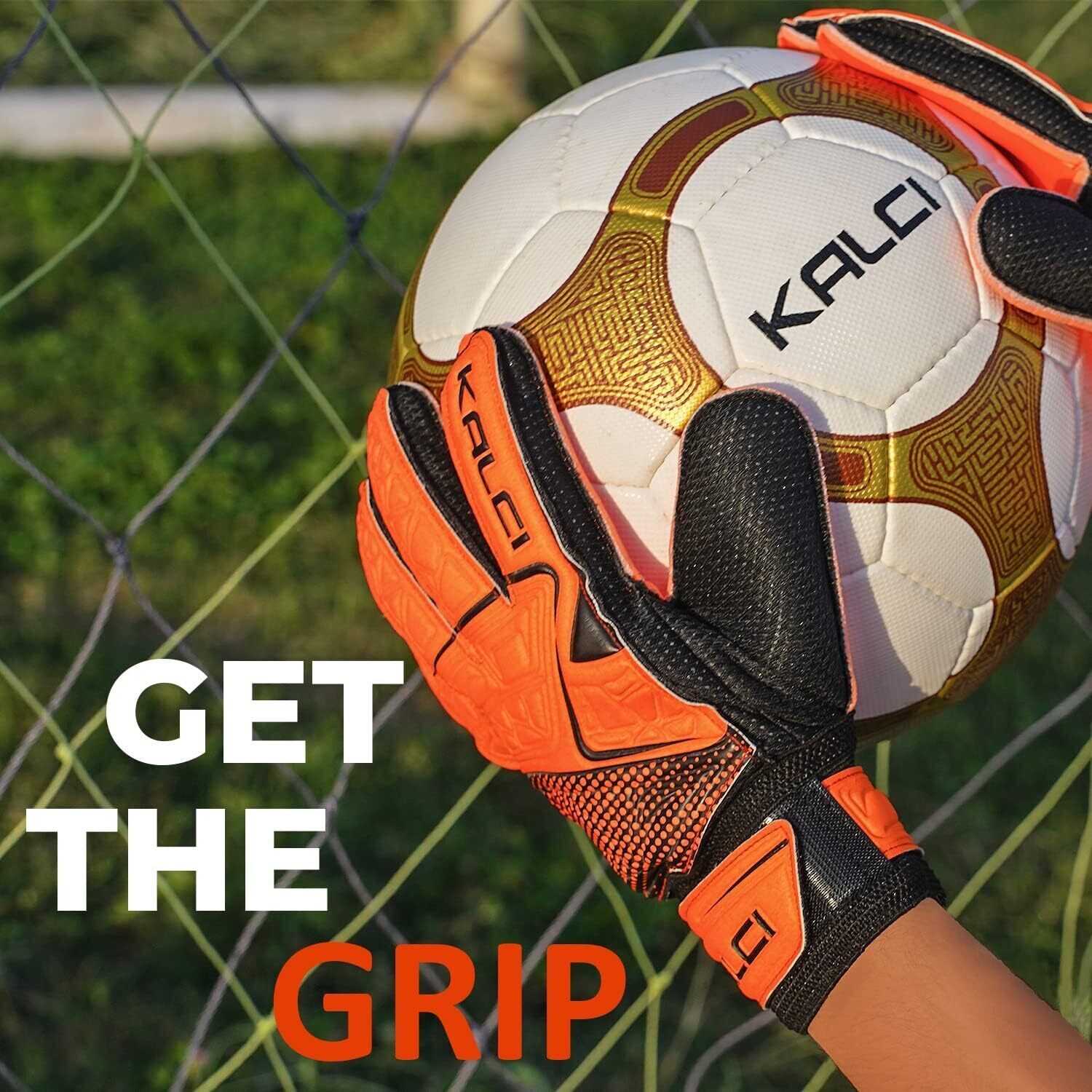 Soccer Gloves Youth/Adult for Ultimate Grip &amp; Protection Orange Size 9