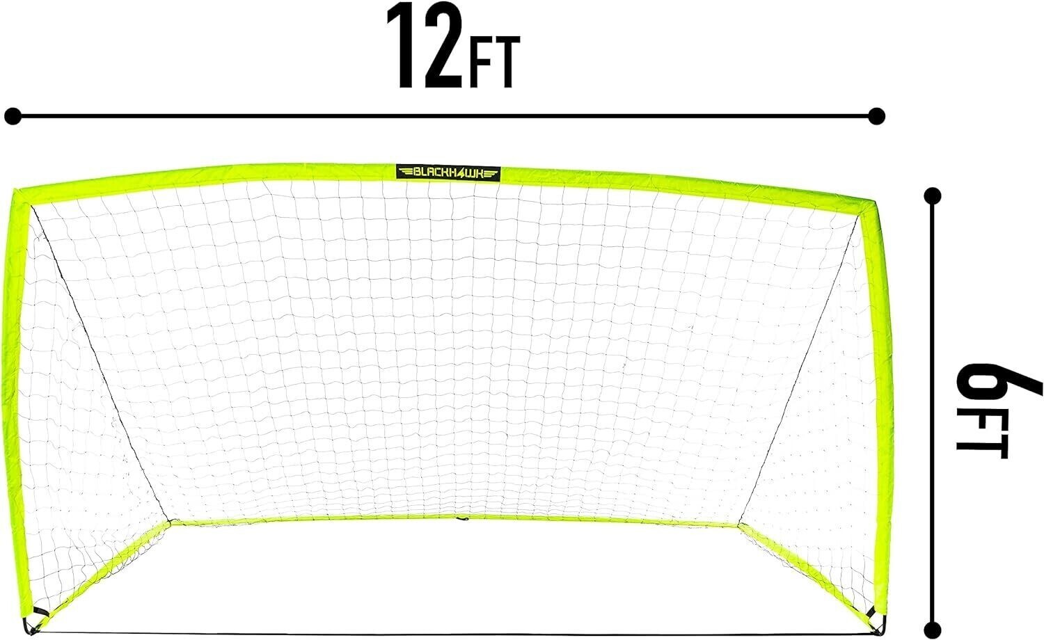 Franklin Sports Blackhawk Soccer Goal - 12&#39; x 6ft Pop Up Backyard Yellow