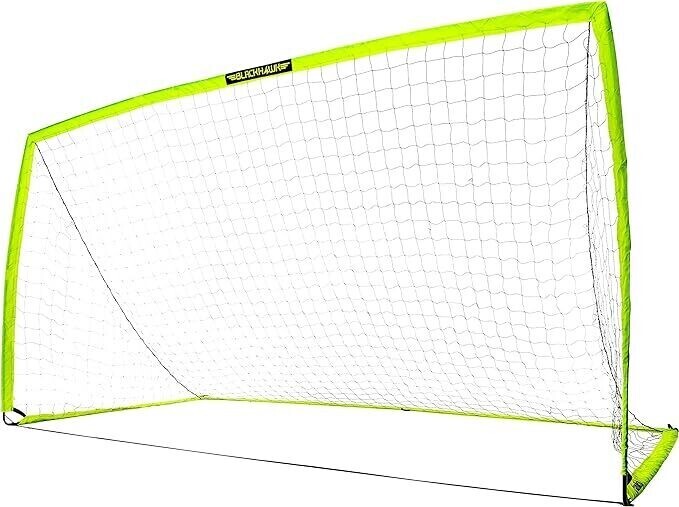 Franklin Sports Blackhawk Soccer Goal - 12' x 6ft Pop Up Backyard Yellow