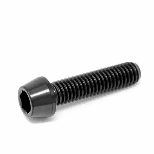 Omega M5x18 mm 4pcs Black Titanium Ti Allen Taper Cone Hex Head Bolts