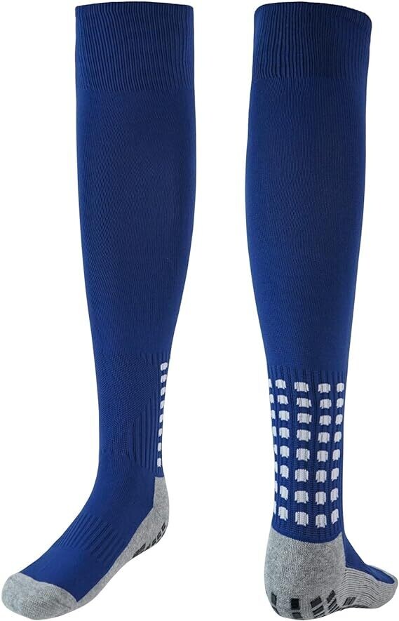 KN Soccer Sock with Grip, Non-Slip Knee High 6-11 (1-pair) Navy