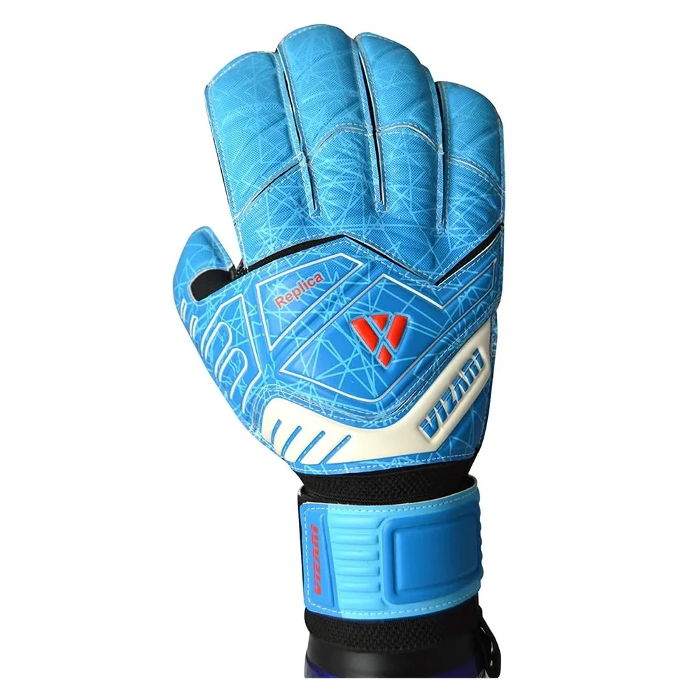Vizari Replica F.P. Goalkeeper Gloves W/ Finger Support-Blue/Black/White