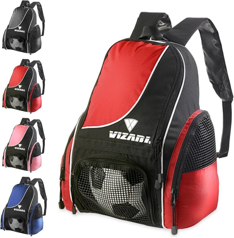 Vizari Solano Soccer Backpack With Ball Compartment and Vented Ball Pocket