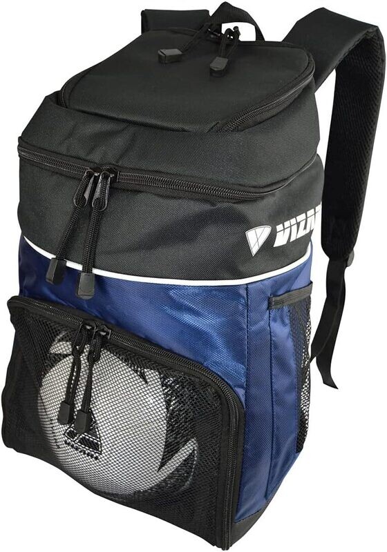 Vizari Titan Soccer Backpack With Ball Compartment and Vented Ball Pocket Navy